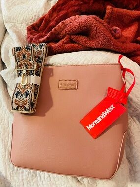 Montana West Pink Shoulder Bag with Patterned Strap